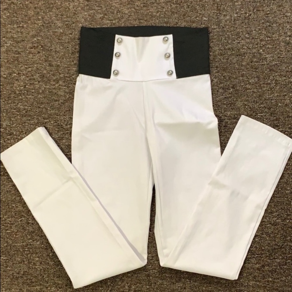 Pants High Waisted White Size M